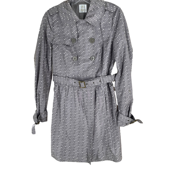 ORIGINAL PENGUIN GRAY PATTERENED TRENCH COAT - Picture 1 of 10